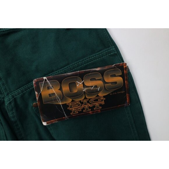 Deadstock Vintage 90s Boss Mens 29x34 Baggy Fit Skateboard Denim Jeans Green USA - Picture 15 of 15
